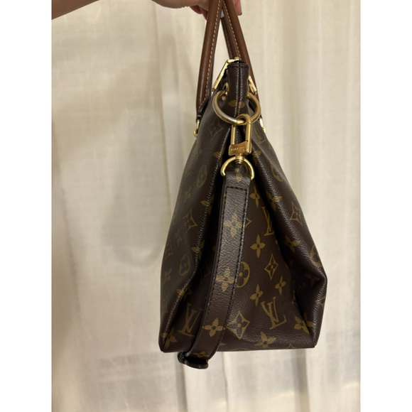 Louis Vuitton Monogram Pallas Tote Bag 2015 Classic Canvas & Leather Black Brown - Picture 4 of 13